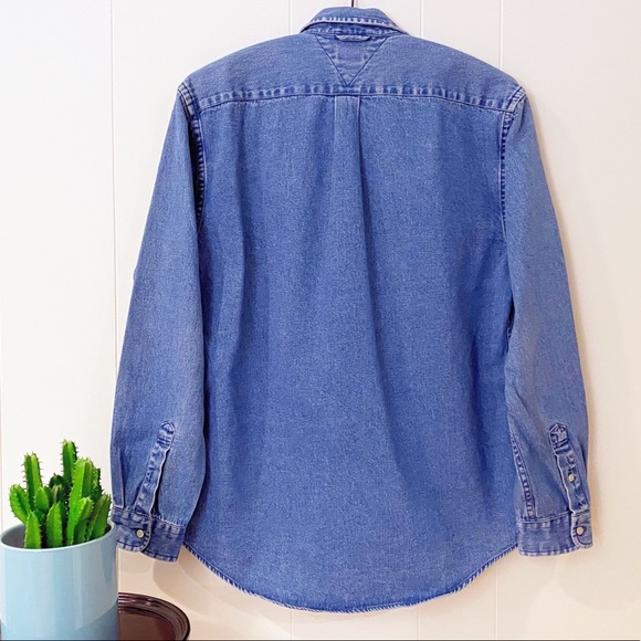 Y2K Tommy Hilfiger Classic Denim Button Down Shirt - Picture 6 of 8